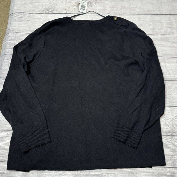 Torrid Black Military Open Front Cardigan Sweater Gold Buttons Size 3 3X NWT - Picture 4 of 7